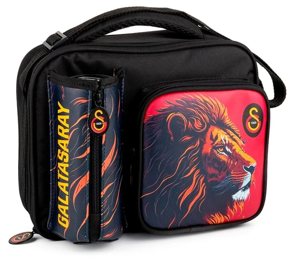 Galatasaray Aslan Baskılı Erkek Çocuk Suni Deri Beslenme Çantası - ME25562 - Matara Cepli ürün görseli 1