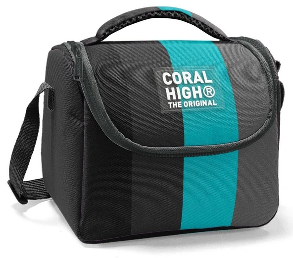 Coral High Erkek Çocuk İlkokul Beslenme Çantası, Siyah Turkuaz Çizgili, Isı Yalıtımlı ürün görseli 1