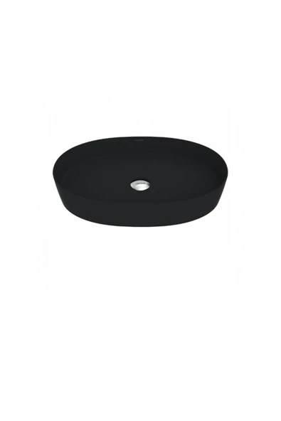 LP160 Loop Oval Çanak Lavabo 40x60 cm Mat Siyah - Resim 2