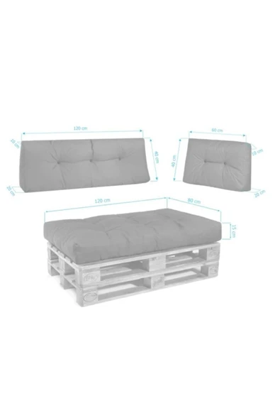 beyzima  120x80 Bahçe Minderi Palet Minderi - Resim 2