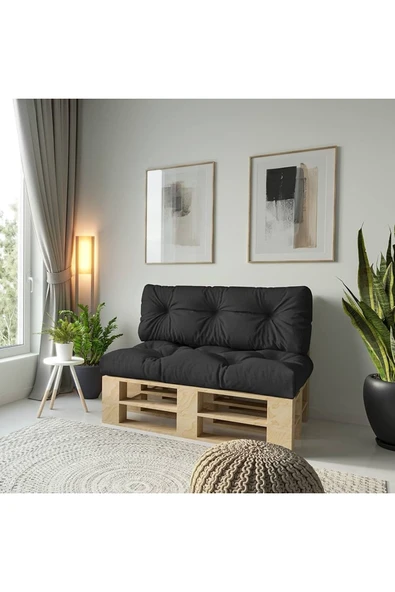 beyzima Bahçe & Balkon Palet Üstü Sırt Dayamalı Özel Dolgulu Kaliteli Yer Minderi 120x80 Cm ürün görseli 1