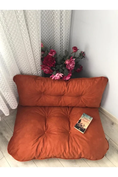 Lavinia Puf Petek Önü Palet Yer Minderi Kiremit Rengi ürün görseli 1