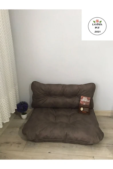 Lavinia Puf Petek Önü Palet Yer Minderi Ikili Takım Kahverengi ürün görseli 1