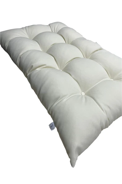 beyzima  Yer Minderi 120 Cm X 80 Cm - Krem Minder Su Geçirmez Düğme Dikişli ürün görseli 1