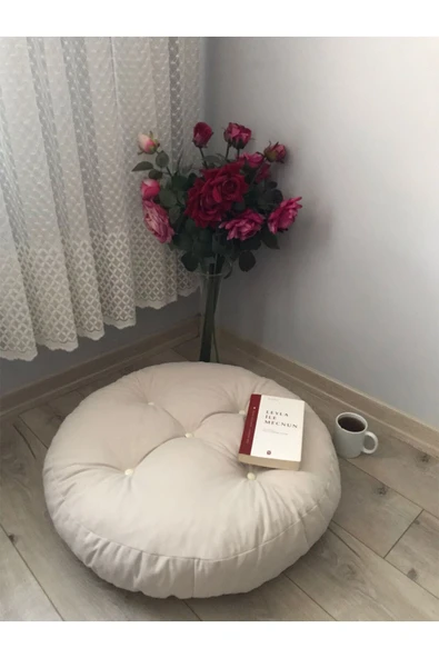 beyzima  Krem Mini Yer Minder Yer Puf 60x60 Cm ürün görseli 1