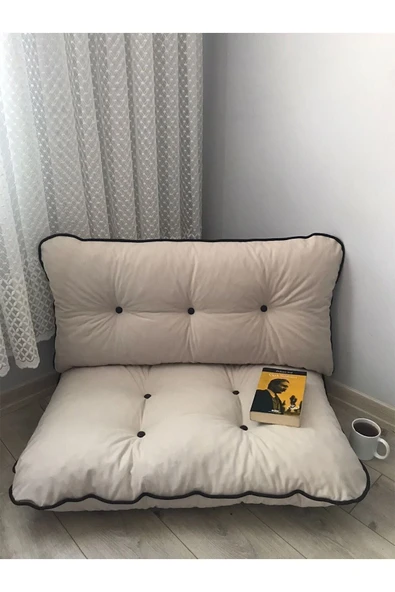 Lavinia Puf Lavinia Petek Önü Palet Yer Minderi Ikili Takım Krem ürün görseli 1