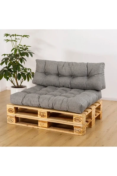 beyzima Bahçe&balkon Palet Üstü Sırt Dayamalı Özel Dolgulu Kaliteli Yer Minderi 120x80cm ürün görseli 1
