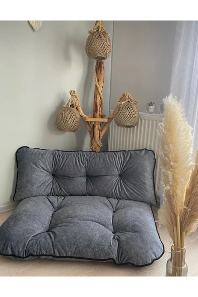 beyzima Kalorifer Önü Palet Üstü Yer Minderi Balkon Minderi 2 'li Premium Takım Puf 70x100cm ürün görseli 1