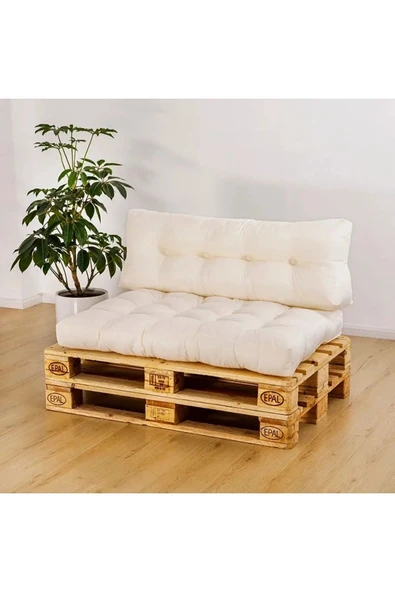 beyzima Palet Üstü Sırt Destekli Özel Tasarım Yer Minderi - 120x80cm Bahçe & Balkon ürün görseli 1