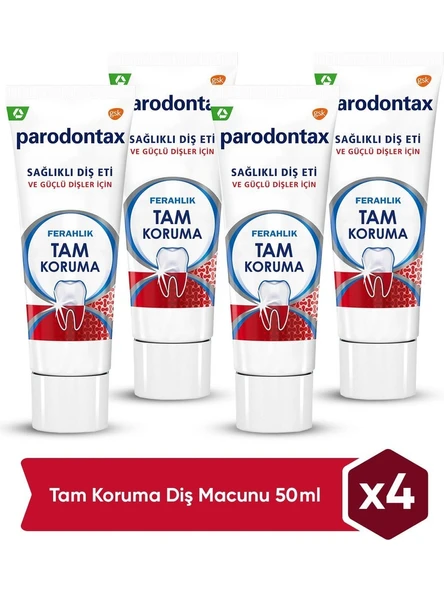 Parodontax Tam Koruma Ferahlık Beyazlatıcı Florürlü Diş Macunu 50 ml 4 Adet ürün görseli 1