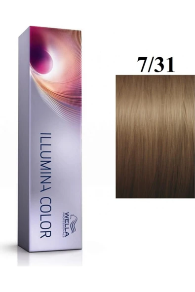 WELLA Illumina Super 7/31 Medium Gold Ashy Auburn Hair Dye 60 ml ürün görseli 1