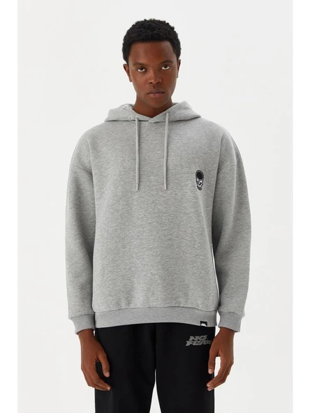 No Fear Erkek Sweatshirt Kapüşonlu Gri M500241 ürün görseli 1
