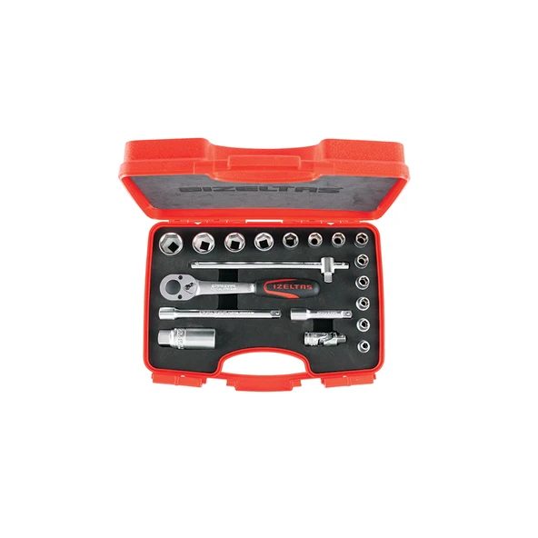 İZELTAŞ 3/8" ALTI KÖŞE LOKMA TAKIMI 19 PARÇA ürün görseli 1