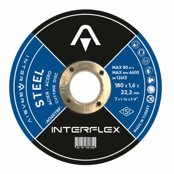 İNTERFLEX KESİCİ TAŞ METAL 230x3,0MM T41(DÜZ)(25 ADET) ürün görseli 1