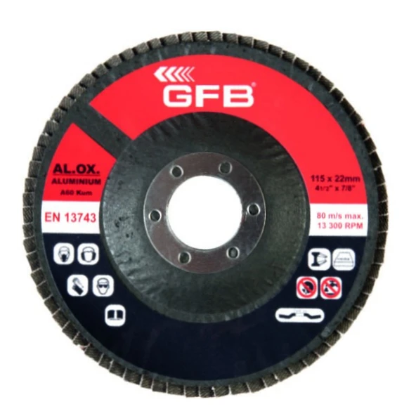 ALÜMİNYUM FLAP DİSK ZIMPARA 115x40 KUM-KIRMIZI (10 Adet) ürün görseli 1