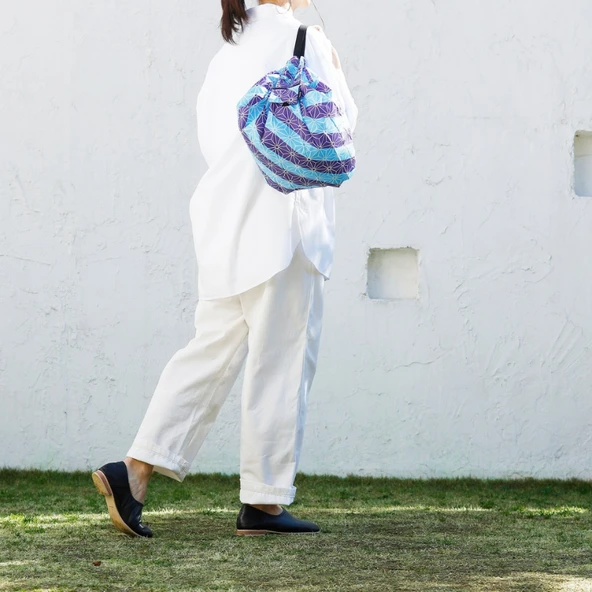 Shupatto Compact Bag - M - Asanoha - Resim 10