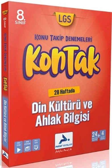 8. Sınıf LGS Din Kültürü ve Ahlak Bilgisi Kontak Konu Takip Denemeleri Paraf Yayınları ürün görseli 1