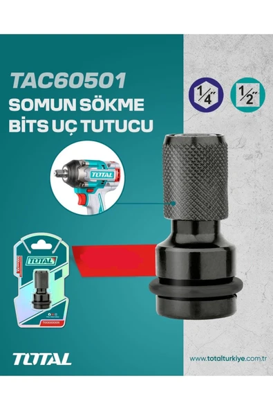 Total Somun Sökme Bits Uç Tutucu Adaptörü 1/4-1/2 TAC60501 ürün görseli 1
