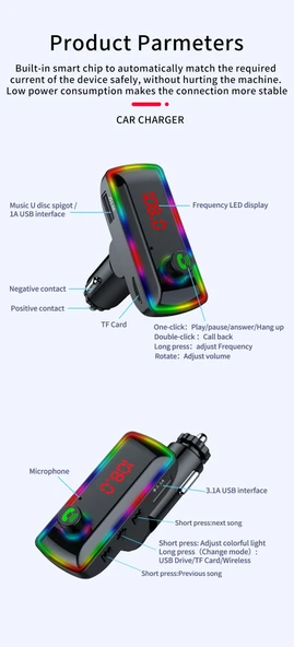 Multimedia araç kit type-c uzun model / ICCA107 - Resim 4