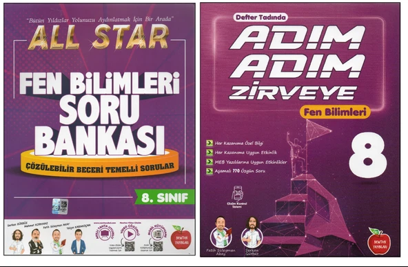 NEWTON 8. SINIF FEN BİLİMLERİ ALL STAR+NEWTON FEN BİLİMLERİ ADIM ADIM ZİRVEYE (2 KİTAP) ürün görseli 1