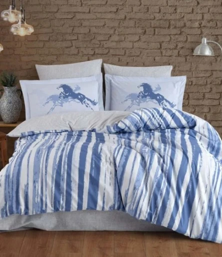 Hobby Çift Kişilik Poplin Nevresim Cascade Lacivert ürün görseli 1