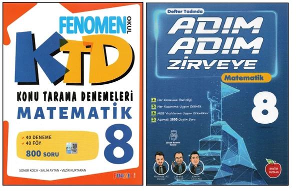 FENOMEN 8.SINIF MATEMATİK KTD+NEWTON ADIM ADIM ZİRVEYE MATEMATİK (2 KİTAP) ürün görseli 1