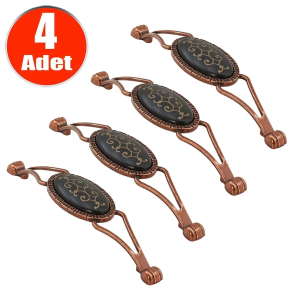 Seçil Eskitme Antik Metal (128 mm-12.8 cm) (4 ADET) Mobilya Mutfak Dolabı Dolap Kulpu Kulbu Kulpları ürün görseli 1