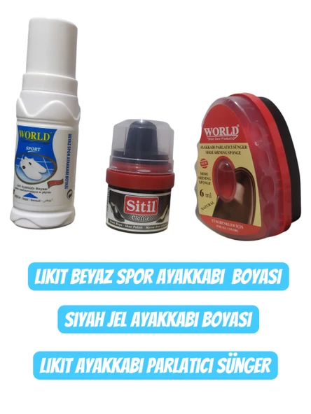 Ayakkabı Bakım Seti Siyah Ayakkabı Boyası Ayakkabı Parlatıcı Spor Ayakkabı boyası beyaz ürün görseli 1