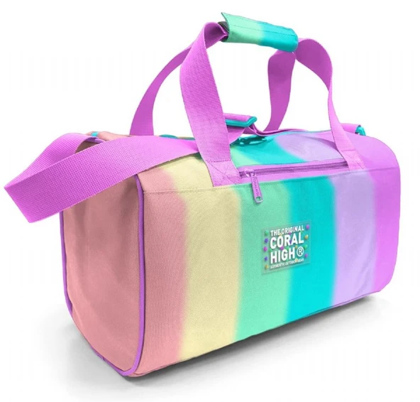 Coral High Kız Çocuk Spor ve Seyahat Çantası - Yeşil Pembe Çok Renkli Desenli - 27530 ürün görseli 1