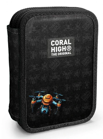 Coral High Erkek Çocuk Organizer Kalemlik/Kalem Çantası - Drone Pilotu Siyah ürün görseli 1