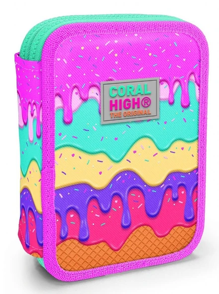 Coral High Organizer İki Katlı Kalem Çantası - Pembe Mor Dondurma, Kız Çocuk, Pembe Mor Dondurma ürün görseli 1