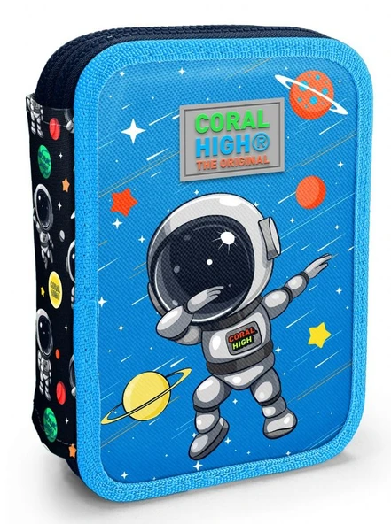 Coral High İki Katlı Düzenleyici Kalem Kutusu - Mavi Astronot, Erkek Çocuk, Mavi Astronot ürün görseli 1
