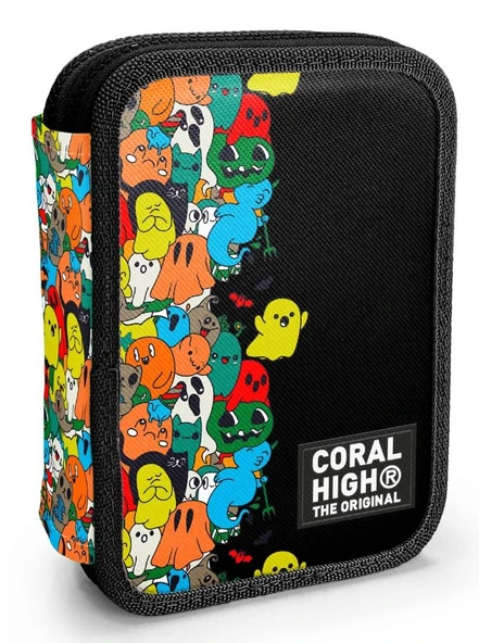 Coral High İki Katlı Düzenleyici Kalem Kutusu - Siyah Hayaletler, Erkek Çocuk, Siyah Hayaletler ürün görseli 1