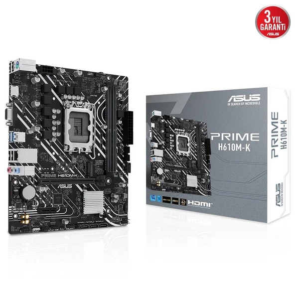 Asus Prime H610M-K ARGB Intel Soket LGA1700 DDR5 5600MHz mATX Gaming (Oyuncu) Anakart ürün görseli 1