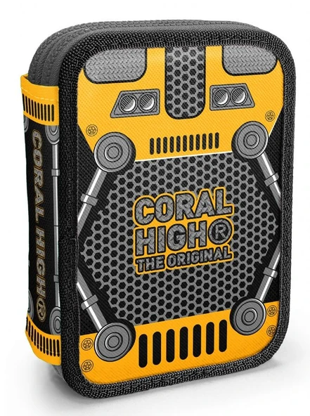 Coral High Erkek Çocuk Organizer Kalemlik/Kalem Çantası - Siyah Sarı Robot ürün görseli 1
