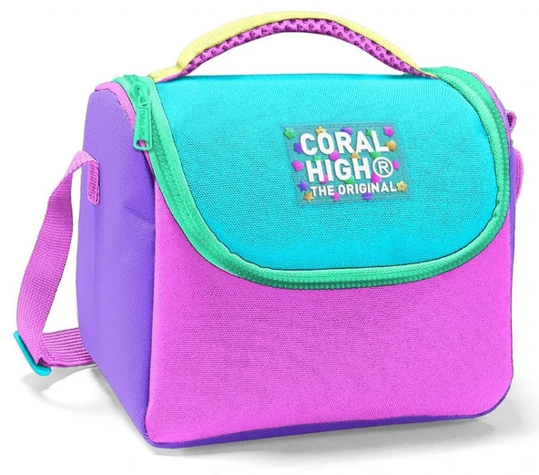 Coral High Kız Çocuk Termoslu Beslenme Çantası - Mor Yeşil Pembe Çok Renkli, Kız Çocuk ürün görseli 1