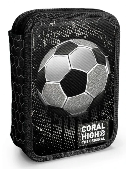 Coral High İki Katlı Düzenleyici Kalem Kutusu - Siyah Beyaz Futbol Baskılı, Erkek Çocuk, Siyah Beyaz Futbol Baskılı ürün görseli 1