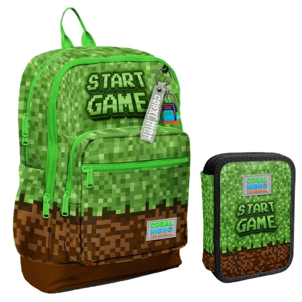 Coral High Yeşil Kahverengi Craft Erkek Çocuk Okul Çantası ve Organizer Kalemlik Seti 23776 11154 ürün görseli 1