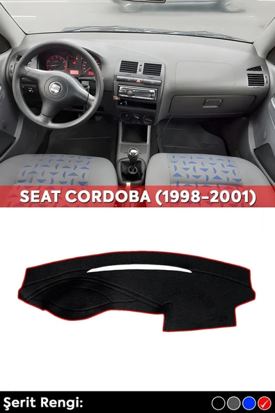 Seat Cordoba (1998-2001) 3d Torpido Koruma Kılıfı - Ön Göğüs Kaplama - Kırmızı Şerit ürün görseli 1