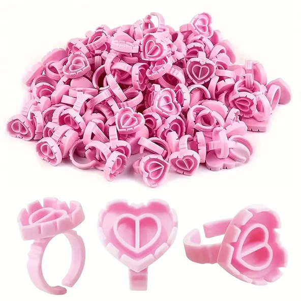 İpek Kirpik Volume Yapıştırıcı Yüzüğü Nail Art Yüzük 100lü ürün görseli 1