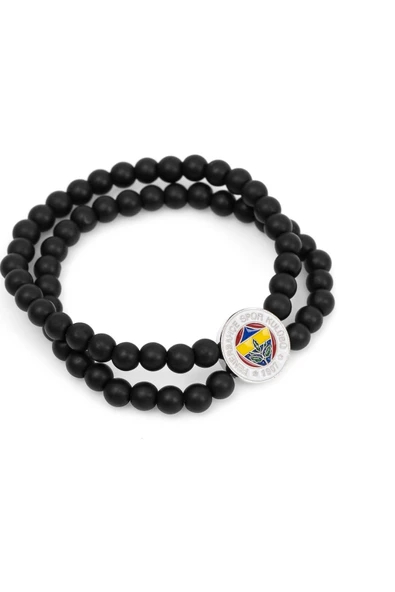Fenerbahçe Orijinal Lisanslı Fb Logo Çiftli Mat Onix Doğaltaş Bileklik ürün görseli 1
