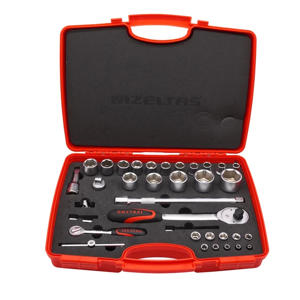 İzeltaş 1113001038 1/4''-1/2'' Altı Köşe Lokma Anahtar Takımı 35 Parça ürün görseli 1