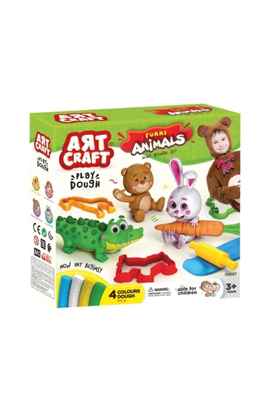03697 Art Craft Eğlenceli Hayvanlar Hamur Set 200 Gr ürün görseli 1