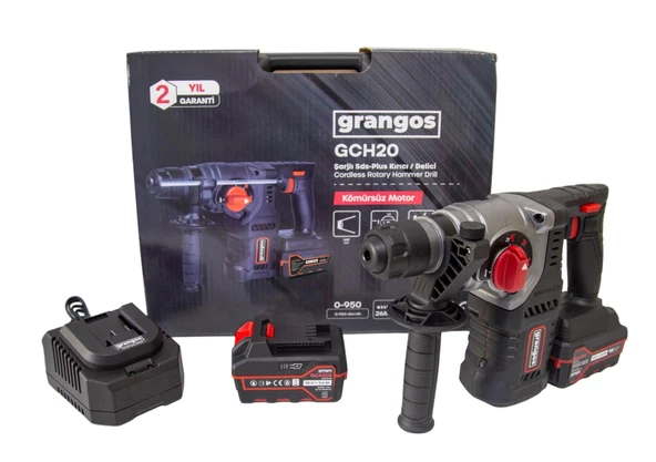Grangos GCH20-F2 20V 5 Ah Çift Akülü SDS-Plus Kırıcı/Delici ürün görseli 1