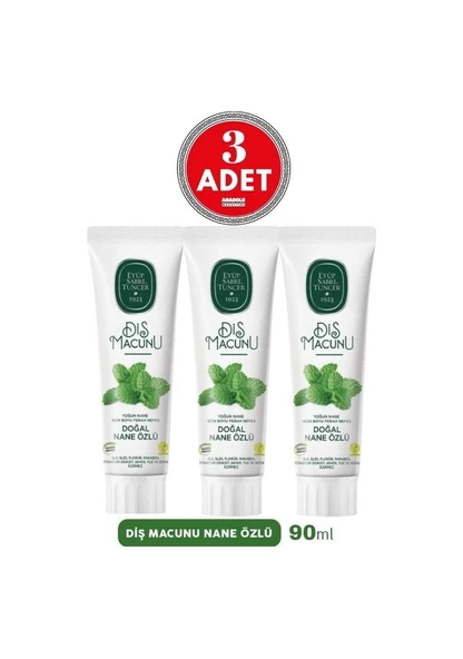 Eyüp Sabri Tuncer Doğal Nane Özlü Diş Macunu 90 ml 3 Adet ürün görseli 1