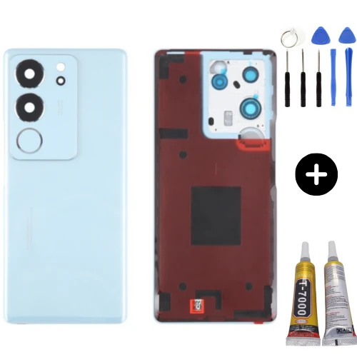 Vivo V29 Uyumlu Arka Pil Kapağı Mavi + Montaj Seti ürün görseli 1