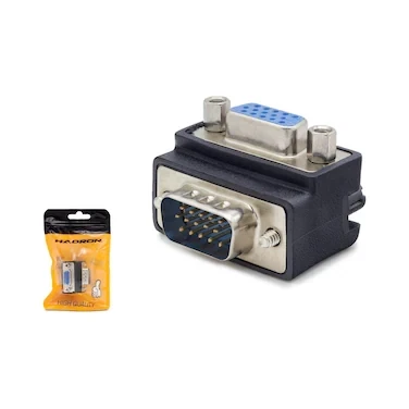 HADRON HDX5045 VGA (M) TO VGA (F) ADAPTÖR L TİP SİYAH ürün görseli 1