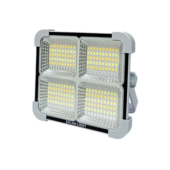 CATA CT-4698 Miami 200W Solar Projektör Güneş Enerjili Şarjlı LED Işık 3 Renk Modu 6400K-4000K-3200K Dimmerli Dış Mekan Aydınlatma ürün görseli 1