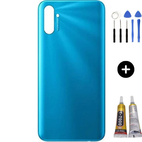 Realme C3İ Uyumlu Full Kasa Arka Pil Kapağı Mavi + Montaj Seti ürün görseli 1
