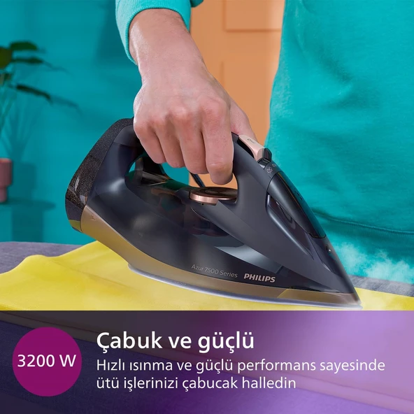 Philips Azur Buharlı Ütü Lacivert Dst7510/80 - Resim 4